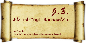 Járányi Barnabás névjegykártya