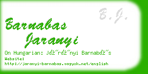 barnabas jaranyi business card